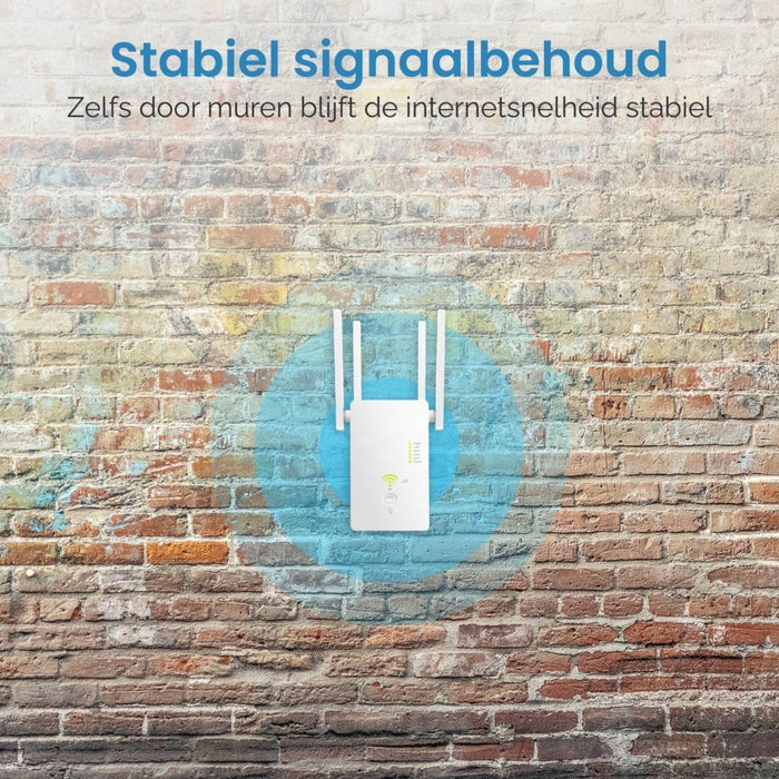 Phreeze Super WiFi Repeater - 1200 Mbps - WPS Knop - Beste WiFi Versterker 2023 - WiFi Extender - WiFi Booster - Geschikt voor 2.4 Ghz en 5.0 Ghz - Geschikt voor KPN, TP Link, Experia, Fritz, Zyxel, Devolo - Gadgets - Phreeze