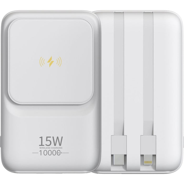 Powerbank 10000 mAh met ingebouwde USB-C + Apple Lightning kabel - MagSafe Powerbank - Powerbank iPhone - Magnetische Bevestiging aan iPhone 14/13/12 - Powerbanks - Phreeze