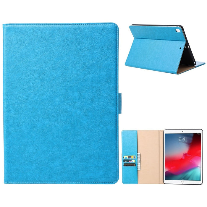 Premium iPad 2018/2017/Air 2/ Air Hoes - Luxe iPad Hoesje - Vegan Lederen Cover voor iPad Air & Air 2 - Book Case voor iPad 5e en 6e Generatie - Premium Tablethoes voor Apple iPad 9.7 - Licht Blauw