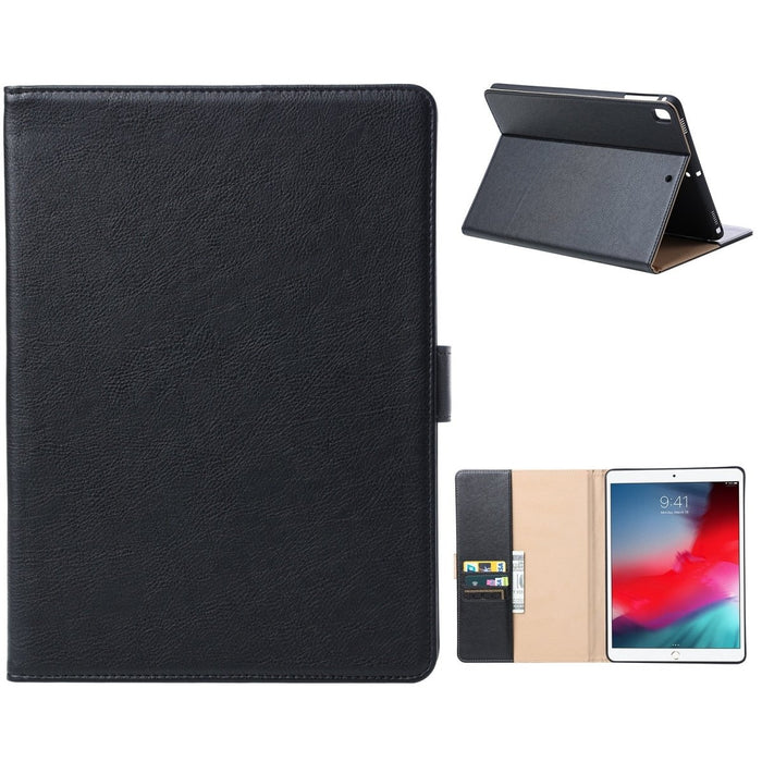Premium iPad 2018/2017/Air 2/ Air Hoes - Luxe iPad Hoesje - Vegan Lederen Cover voor iPad Air & Air 2 - Book Case voor iPad 5e en 6e Generatie - Premium Tablethoes voor Apple iPad 9.7 - Zwart