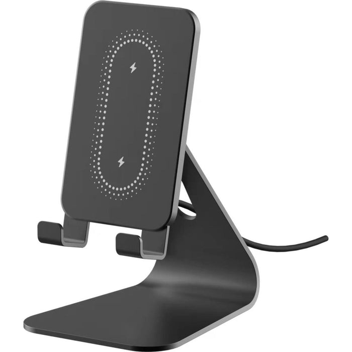 Robuuste Telefoonstandaard met Draadloos Snelladen - Aluminium - 15W Telefoonhouder Bureau - Verstelbaar