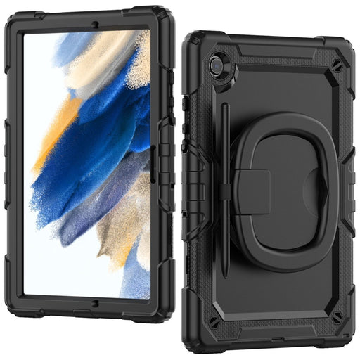 Samsung Galaxy Tab A8 Hoes met Handriem en Standaard - Ideaal voor Zakelijk Gebruik / Kinderhoes - Extreme bescherming - Zwart - Tablet Hoezen - Phreeze