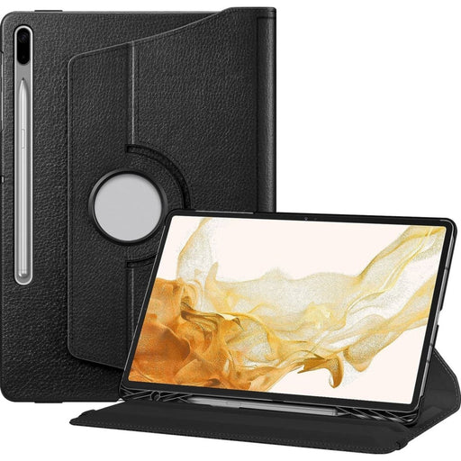 Samsung Galaxy Tab S9 Plus Hoesje - Draaibaar - 12.4 inch Case - Samsung Tab S9 Hoes Hardcover Bookcase Met Uitsparing S Pen - Zwart - Tablet Hoezen - Phreeze