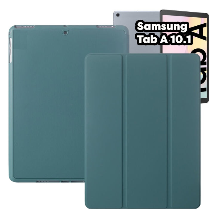 Samsung Tab A (2019) 10.1 inch Hoes - Donker Groen Smart Folio met Samsung S Pen Vakje - SM-T510 Samsung Galaxy Tab A 2019 Cover - Samsung Galaxy Tab A 10.1 inch Hoesje