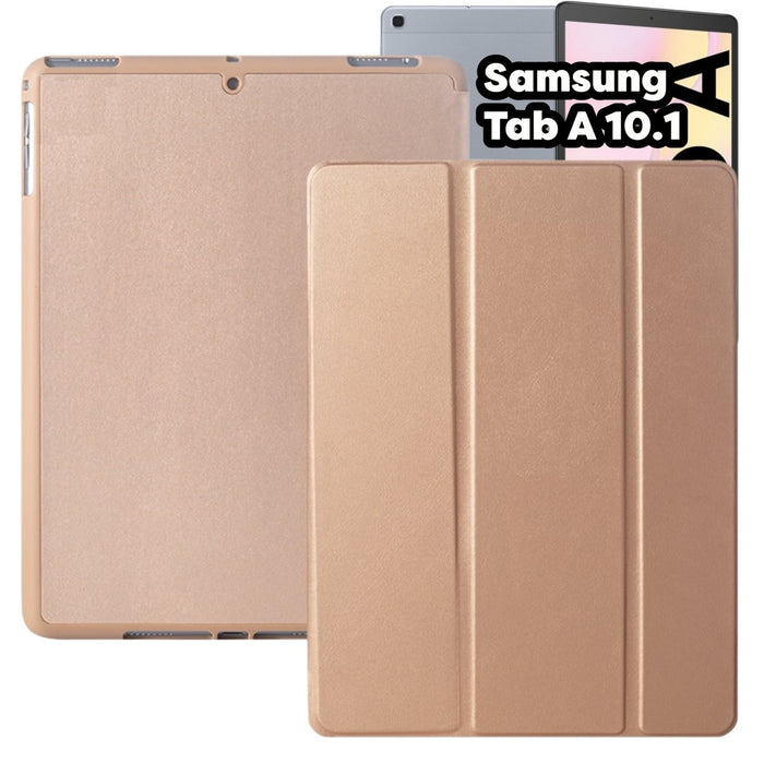 Samsung Tab A (2019) 10.1 inch Hoes - Goud Smart Folio met Samsung S Pen Vakje - SM-T510 Samsung Galaxy Tab A 2019 Cover - Samsung Galaxy Tab A 10.1 inch Hoesje