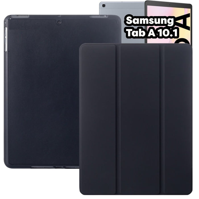 Samsung Tab A (2019) 10.1 inch Hoes - Zwart Smart Folio met Samsung S Pen Vakje - SM-T510 Samsung Galaxy Tab A 2019 Cover - Samsung Galaxy Tab A 10.1 inch Hoesje