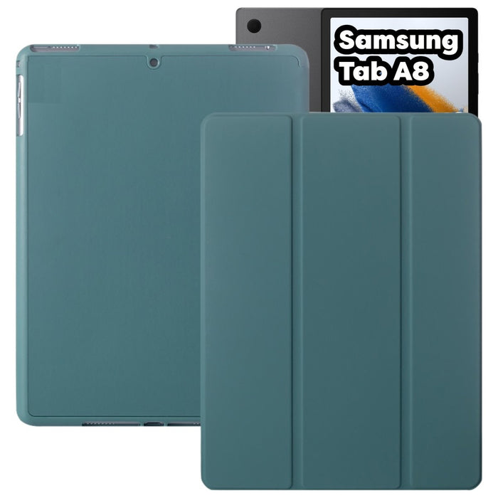Samsung Tab A8 Hoes Book Case Donker Groen - Samsung Tab A8 2021 Hoesje Luxe Cover met Samsung S Pen Vakje - Samsung Galaxy Tab A8 Hoesje