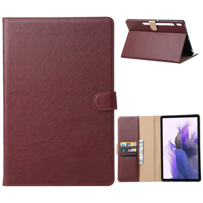 Samsung Tab S7 FE Hoesje - Vegan Leer - Book Case Samsung Tab S7 FE (2021) 12.4 - Samsung Tab S7 FE Hoes - Cover voor de Samsung Galaxy Tablet S7 Fan Edition 2021 - 12.4 inch - Rood