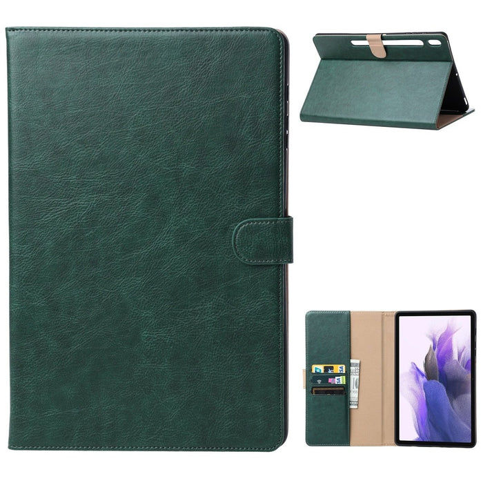 Samsung Tab S7 FE Hoesje - Vegan Leer - Book Case Samsung Tab S7 FE (2021) 12.4 - Samsung Tab S7 FE Hoes - Cover voor de Samsung Galaxy Tablet S7 Fan Edition 2021 - 12.4 inch - Groen