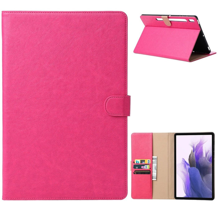 Samsung Tab S7 FE Hoesje - Vegan Leer - Book Case Samsung Tab S7 FE (2021) 12.4 - Samsung Tab S7 FE Hoes - Cover voor de Samsung Galaxy Tablet S7 Fan Edition 2021 - 12.4 inch - Roze