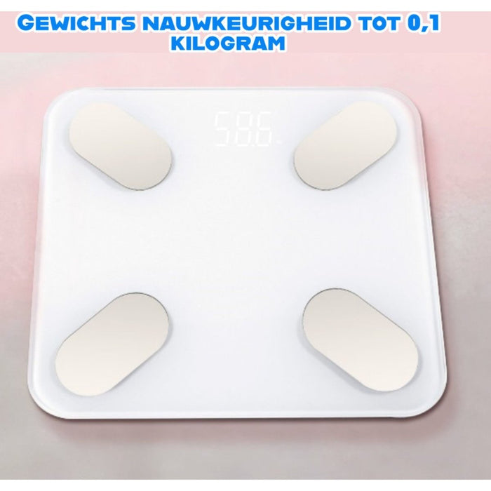 Slimme Personenweegschaal met Volledig Lichaamsanalyse en Vetpercentage - Digitale Bluetooth Weegschaal met App - Beste Koop