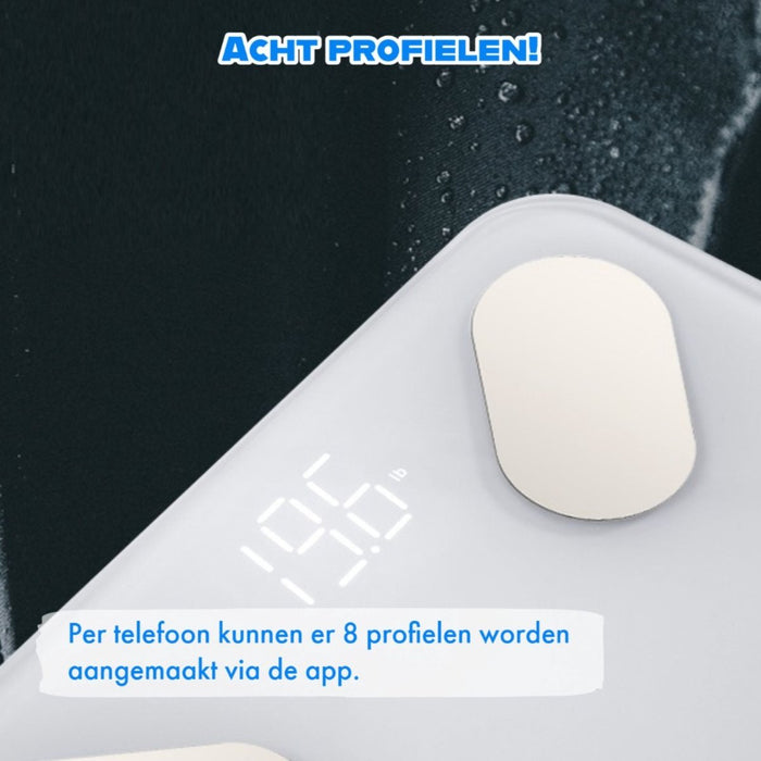 Slimme Personenweegschaal met Volledig Lichaamsanalyse en Vetpercentage - Digitale Bluetooth Weegschaal met App - Beste Koop
