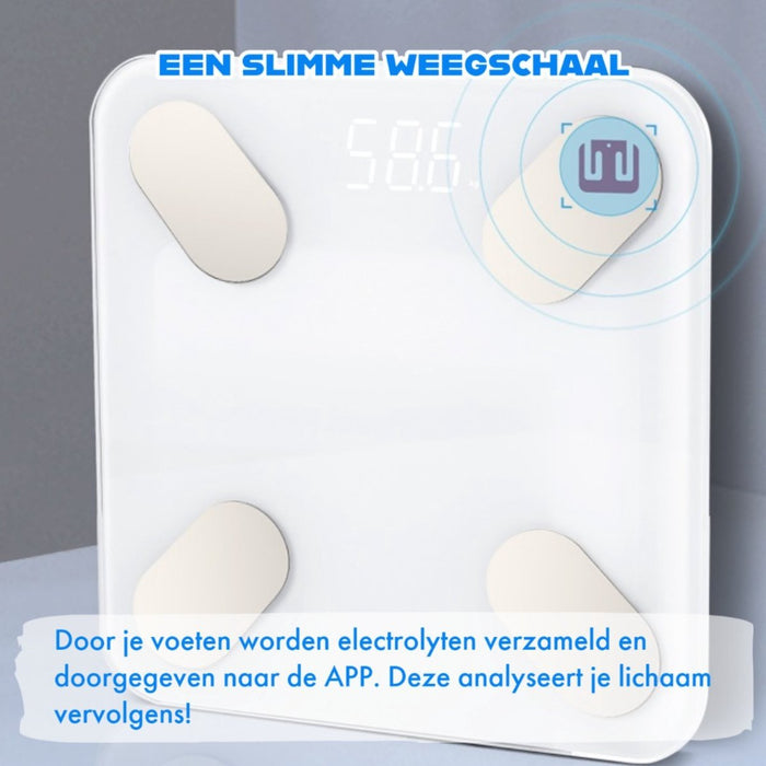 Slimme Personenweegschaal met Volledig Lichaamsanalyse en Vetpercentage - Digitale Bluetooth Weegschaal met App - Beste Koop