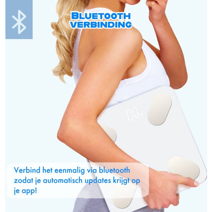Slimme Personenweegschaal met Volledig Lichaamsanalyse en Vetpercentage - Digitale Bluetooth Weegschaal met App - Beste Koop