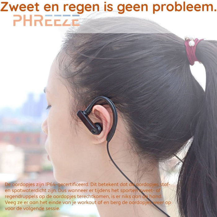 Sport Oordopjes - Draadloos - Hardlopen - Bluetooth Oortjes - Waterdicht - Voor iPhone, Samsung, HTC, Sony, Nokia, Motorola - Oortjes iPhone - Earphone Samsung - Oortjes Met Draad en Microfoon