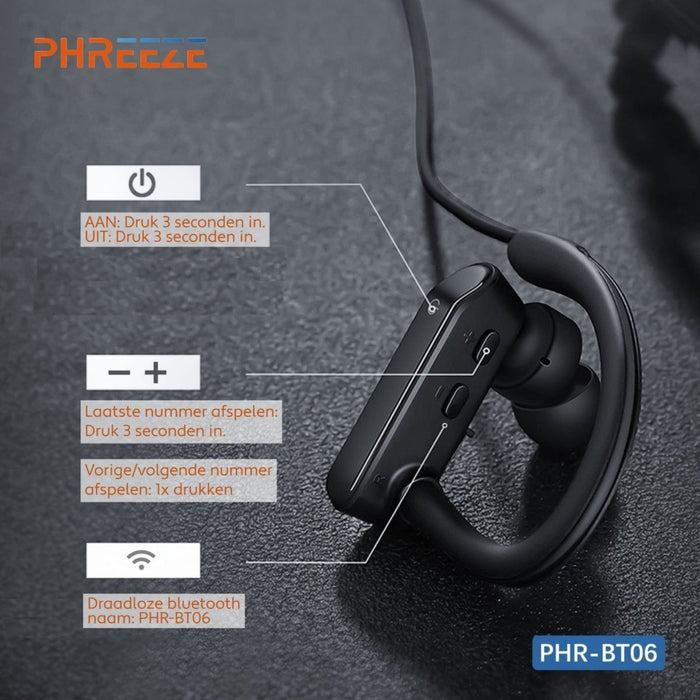 Sport Oordopjes - Draadloos - Hardlopen - Bluetooth Oortjes - Waterdicht - Voor iPhone, Samsung, HTC, Sony, Nokia, Motorola - Oortjes iPhone - Earphone Samsung - Oortjes Met Draad en Microfoon