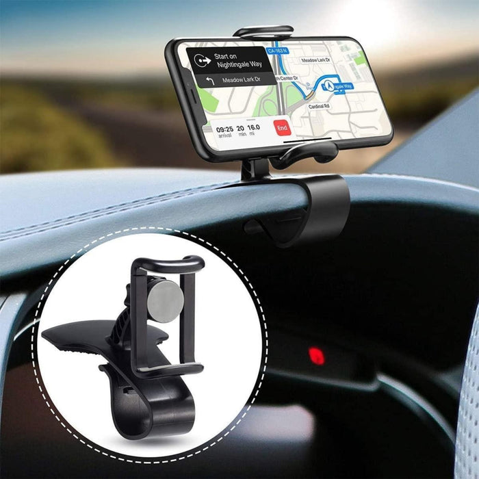 Telefoonhouder Auto - Dashboard Telefoonhouder - Klem - Universeel - Samsung - Iphone - Huawei - Voorruit Telefoonhouder - Verstelbaar - Mobiele houder - Premium - GSM houder - Carbon fiber - Zwart