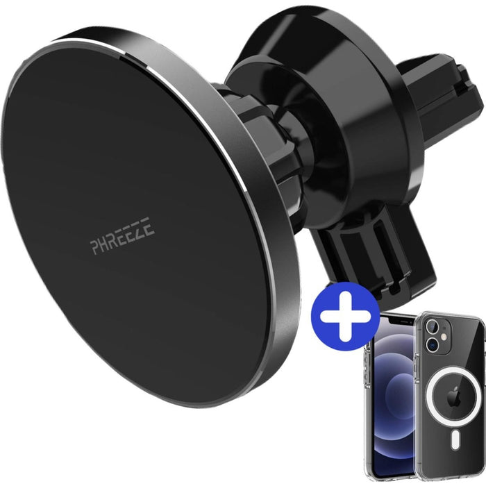 Telefoonhouders Auto Magneet + Magnetisch Hoesje iPhone 11 - Draadloze Snellader Auto met Magneet