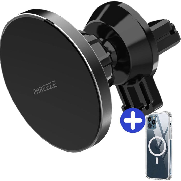 Telefoonhouders Auto Magneet + Magnetisch Hoesje iPhone 12 - Draadloze Snellader Auto met Magneet