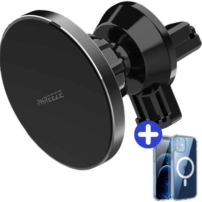 Telefoonhouders Auto Magneet + Magnetisch Hoesje iPhone 12 Mini - Draadloze Snellader Auto met Magneet