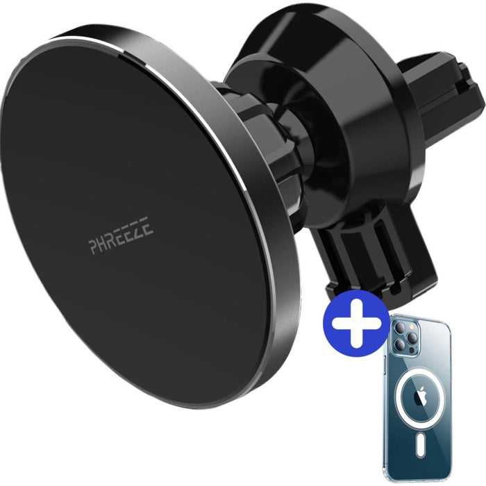 Telefoonhouders Auto Magneet + Magnetisch Hoesje iPhone 12 Pro - Draadloze Snellader Auto met Magneet
