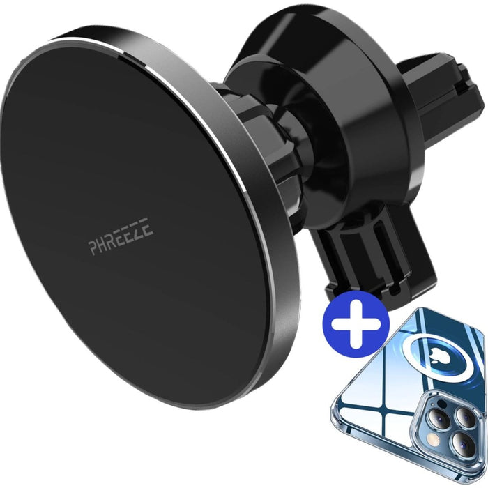 Telefoonhouders Auto Magneet + Magnetisch Hoesje iPhone 12 Pro Max - Draadloze Snellader Auto met Magneet