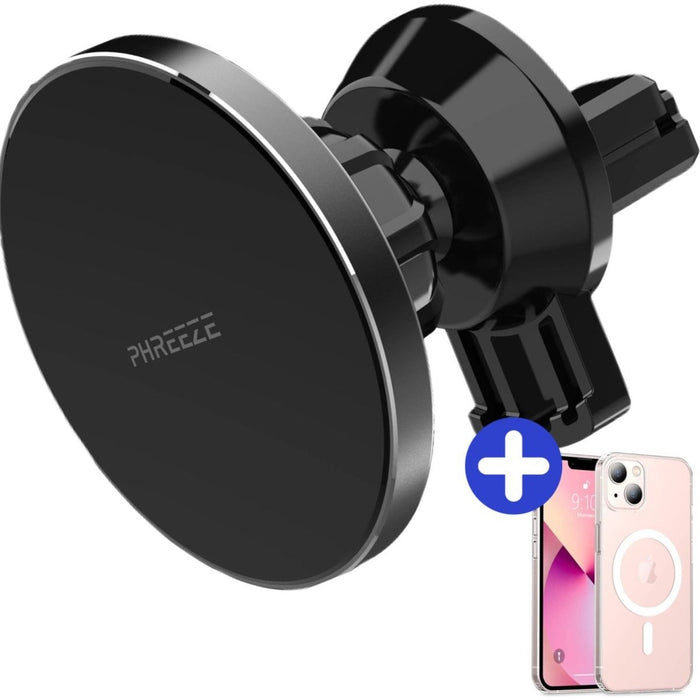 Telefoonhouders Auto Magneet + Magnetisch Hoesje iPhone 13 - Draadloze Snellader Auto met Magneet