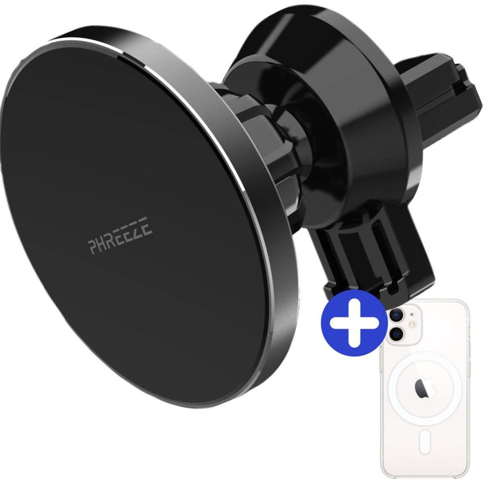 Telefoonhouders Auto Magneet + Magnetisch Hoesje iPhone 13 Mini - Draadloze Snellader Auto met Magneet