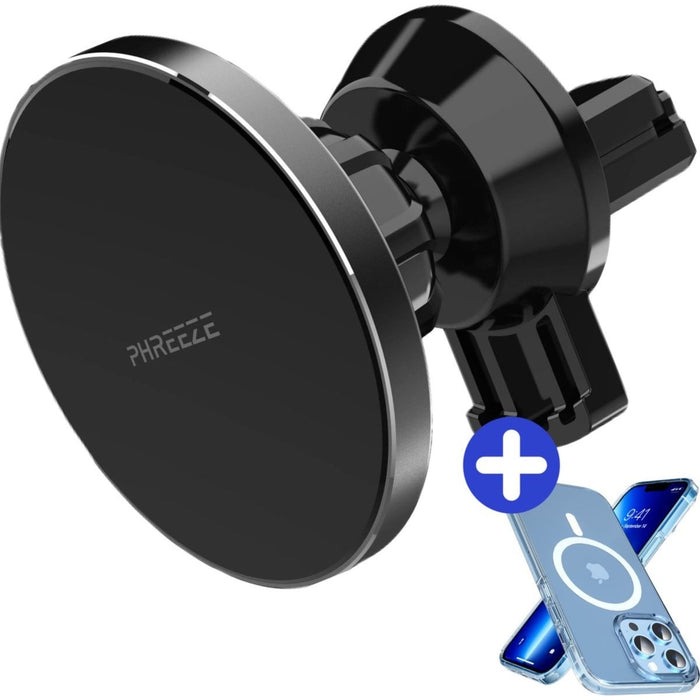 Telefoonhouders Auto Magneet + Magnetisch Hoesje iPhone 13 Pro Max - Draadloze Snellader Auto met Magneet