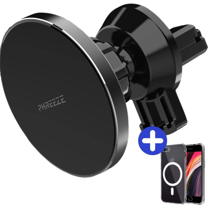 Telefoonhouders Auto Magneet + Magnetisch Hoesje iPhone SE (2022) - Draadloze Snellader Auto met Magneet