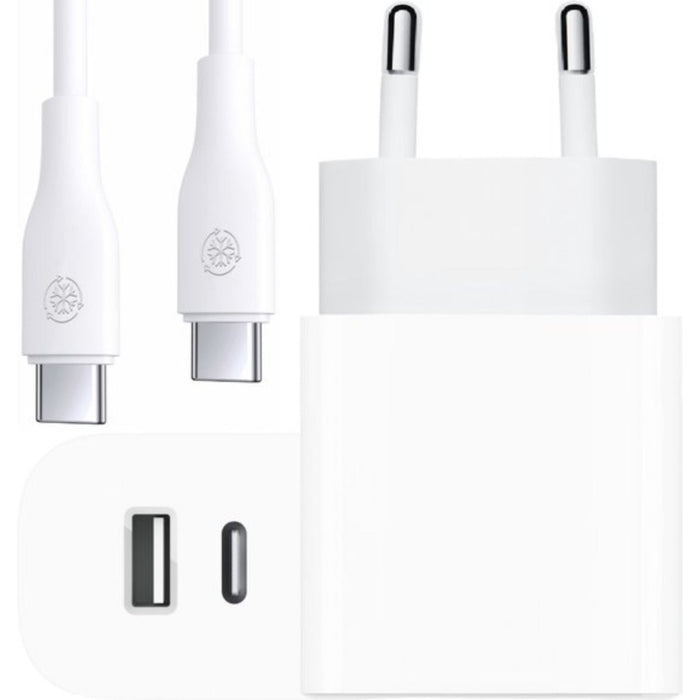 USB A & USB C Adapter 35W met USB-C Kabel 2 Meter - Geschikt voor Apple iPad Air 4 /iPad Pro en Samsung S22 - Snellader - Opladers - Phreeze