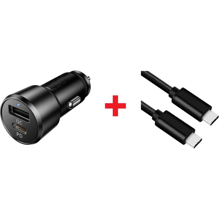 USB autolader | Power Lader 36W | Autolader met kabel | Oplader met USB-C kabel - geschikt voor Samsung S20 / S21 / S21+ / S20FE / S20+ / S20 Ultra / S10 / S9 / A51 / A41 / A42 / A12 - Met USB-C aansluiting - Opladers - Phreeze