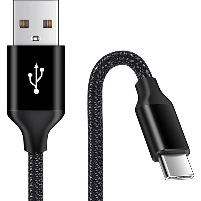 USB-C Data- en Laadkabel 3M - 2.4A Snellader Kabel - Fast en Quick Charge Oplaadkabel - Type C Naar USB-A - Oplaadsnoer Telefoon - Laptop - Samsung Galaxy en Note - Sony - OnePlus - Gevlochten Nylon – Zwart