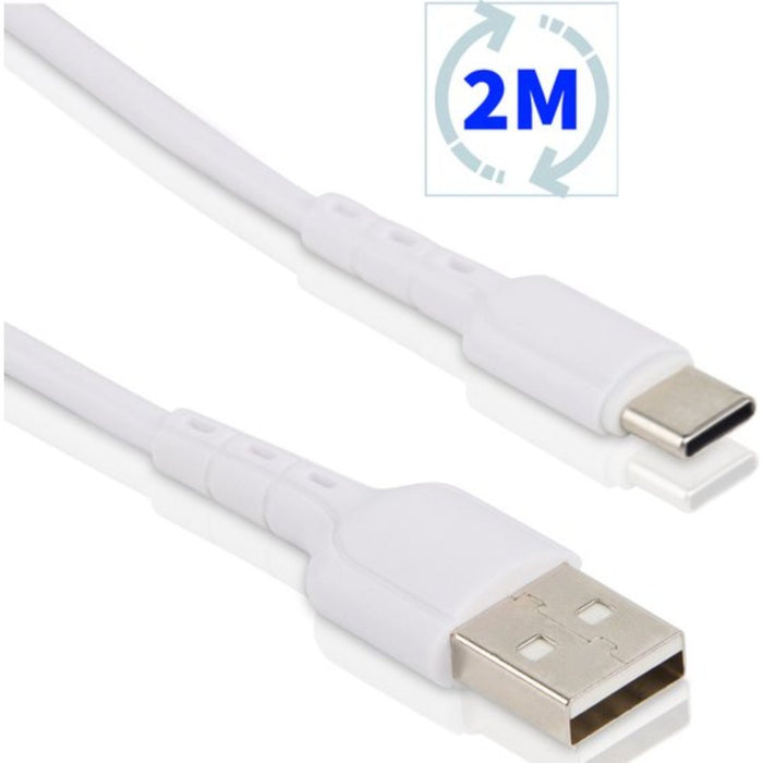 USB-C naar USB-A Kabel 2 Meter - Quick Charging 2.4A - USB-C Oplader - Oplaadkabel Samsung - Datakabel USB-C - Snellader Samsung - Oplader Samsung voor Samsung A12 / Samsung S20 / Xiaomi Poco X3 Pro / Redmi Note 10 Pro / Oppo A74 / OnePlus Nord 2 - Kabels - Phreeze