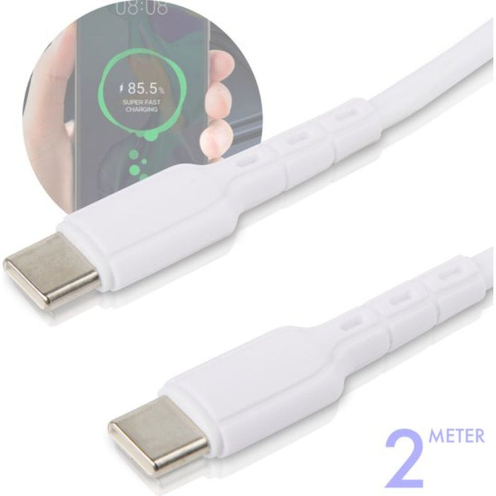 USB-C naar USB C Kabel 2 Meter - Super Fast Charge 60W - USB-C Oplader - Oplaadkabel Samsung - Datakabel USB-C - Snellader Samsung - Oplader Samsung A12 / Samsung S20 / Xiaomi Poco X3 Pro / Redmi Note 10 Pro / Oppo A74 / OnePlus Nord 2 - Kabels - Phreeze