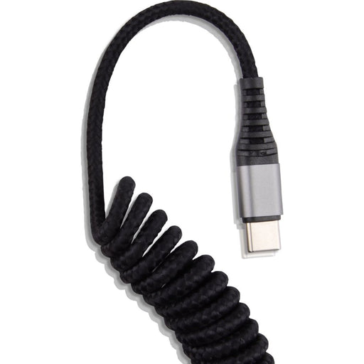 USB-C naar USB-C Kabel 60W - Krulsnoer Kabel Auto - Gevlochten Nylon - Extra Sterk - 2 Meter - Type C Kabel - USBC Oplader Kabel - USB C Datakabel - Samsung Kabel - Opladerkabel USB-C - Laptop - Android - Kabels - Phreeze