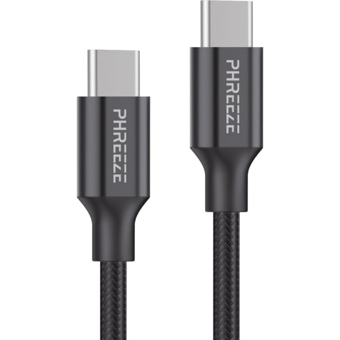 USB-C naar USB-C Kabel 60W USB 3.1 - Extra Sterk - 1 Meter - Type C Kabel - USBC Oplader Kabel - USB C Datakabel - Samsung Kabel - Opladerkabel USB-C - Kabels - Phreeze