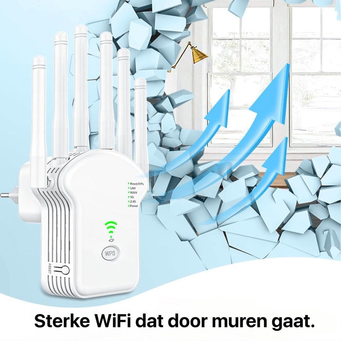 Ultra WiFi Repeater - 2024 Versie - 1200 Mbps - WPS Knop - WiFi Extender - Super WiFi Booster - Geschikt voor 2.4 Ghz en 5.0 Ghz