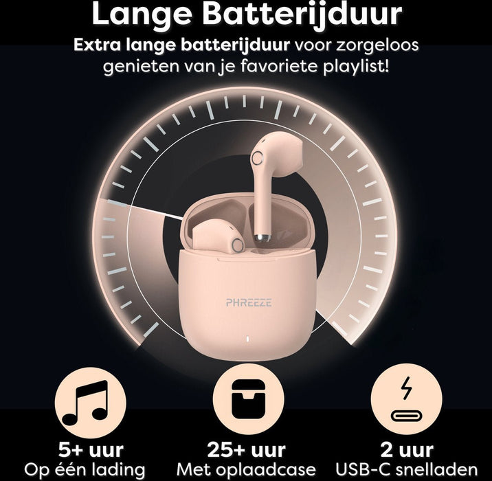 Draadloze Oortjes - Bluetooth 5.0 - Roze Goud - Volledig Draadloos - O Draadloze Oortjes - Bluetooth 5.0 - Roze Goud - Volledig Draadloos - O