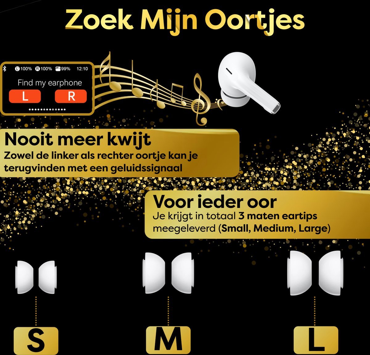 In - Ear Draadloze Oordopjes met Touch Display - Geschikt voor iPhone Oortjes - Nieuwe Bluetooth 5.4 - Noise Cancelling - Oortjes Draadloos - Originele Wireless EarBuds - Phreeze TWS9 Pro - Oordopjes - Phreeze