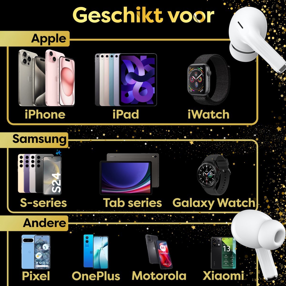 In - Ear Draadloze Oordopjes met Touch Display - Geschikt voor iPhone Oortjes - Nieuwe Bluetooth 5.4 - Noise Cancelling - Oortjes Draadloos - Originele Wireless EarBuds - Phreeze TWS9 Pro - Oordopjes - Phreeze