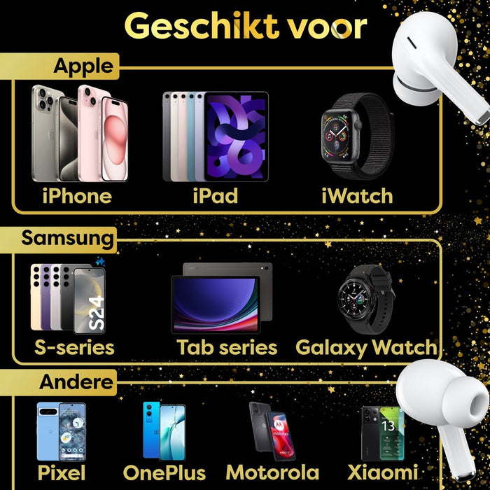 In - Ear Draadloze Oordopjes met Touch Display - Geschikt voor iPhone Oortjes - Nieuwe Bluetooth 5.4 - Noise Cancelling - Oortjes Draadloos - Originele Wireless EarBuds - Phreeze TWS9 Pro - Oordopjes - Phreeze