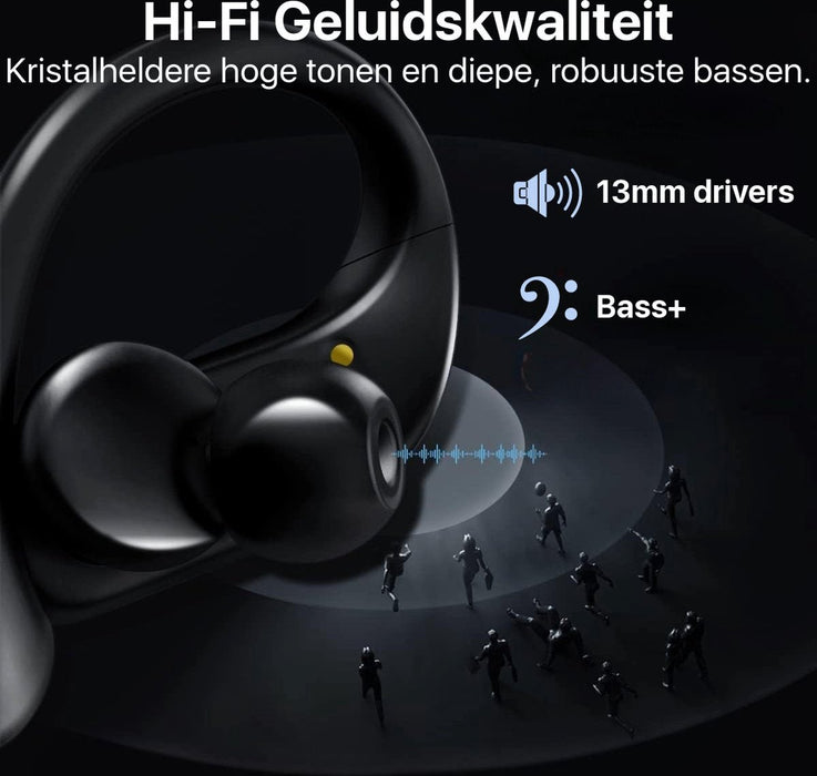 Sport Oordopjes - Bluetooth V5.3 - Haakbevestiging - Waterdicht IPX5 - Krachtige Bass - Hardloop Oordopjes - Sport Oortjes - Sportoortjes - Oordopjes Bluetooth - Hardlopen - Sport Oordopjes - Oordopjes - Phreeze
