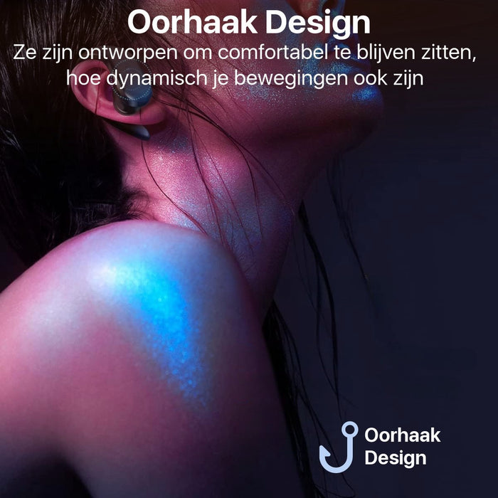 Sport Oordopjes - Bluetooth V5.3 - Haakbevestiging - Waterdicht IPX5 - Krachtige Bass - Hardloop Oordopjes - Sport Oortjes - Sportoortjes - Oordopjes Bluetooth - Hardlopen - Sport Oordopjes - Oordopjes - Phreeze