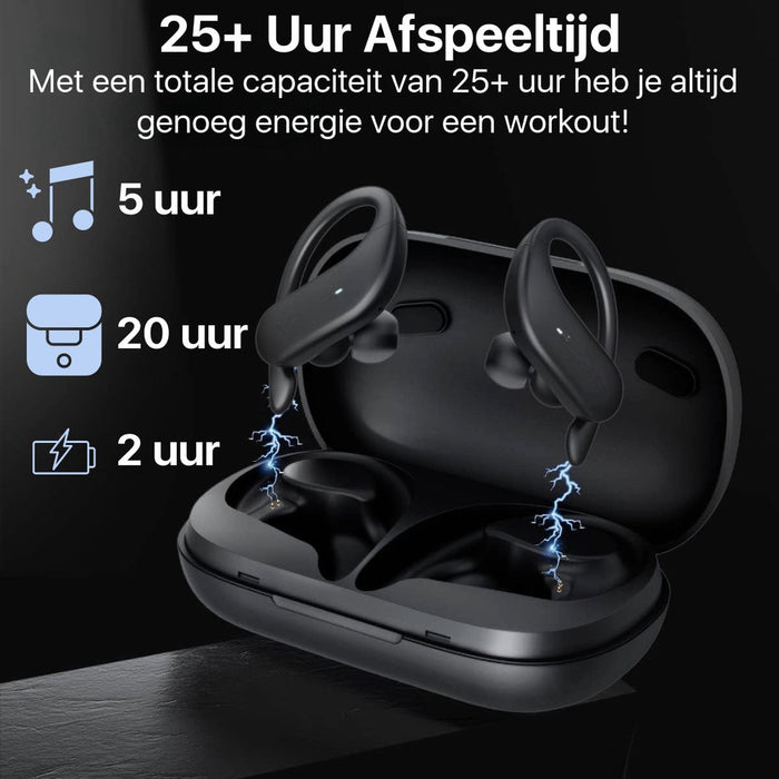 Sport Oordopjes - Bluetooth V5.3 - Haakbevestiging - Waterdicht IPX5 - Krachtige Bass - Hardloop Oordopjes - Sport Oortjes - Sportoortjes - Oordopjes Bluetooth - Hardlopen - Sport Oordopjes - Oordopjes - Phreeze