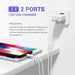 12 W 2 poorts iPhone-oplader + 2 stuks 1 meter iPhone-oplaadkabel | [gecertificeerd] USB-voeding en Lightning-kabel voor iPhone SE 2020 XS Max XR X 8 Plus 7 Plus 6 Plus 5s SE iPad Airpods - Opladers - Phreeze