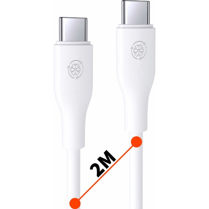 2-in-1 Snellader 20W met nieuwste generatie USB-C 3.1 gen2 - 2m - Wit - TPE - Geschikt voor Smartphone - iPad Pro 3gen - Tablet - Opladers - Phreeze