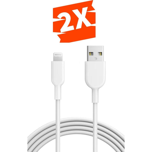 2-PACK iPhone oplader kabel - 2 Meter - Geschikt voor Apple iPhone 6,7,8,X,XS,XR,11,12,13,Mini,Pro Max- iPhone kabel - iPhone oplaadkabel - iPhone snoertje - iPhone lader - Datakabel - Lightning USB kabel - Kabels - Phreeze