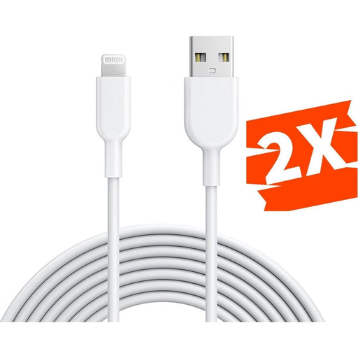 2-PACK iPhone oplader kabel - 3 Meter - Geschikt voor Apple iPhone 6,7,8,X,XS,XR,11,12,13,Mini,Pro Max- iPhone kabel - iPhone oplaadkabel - iPhone snoertje - iPhone lader - Datakabel - Lightning USB kabel - Kabels - Phreeze