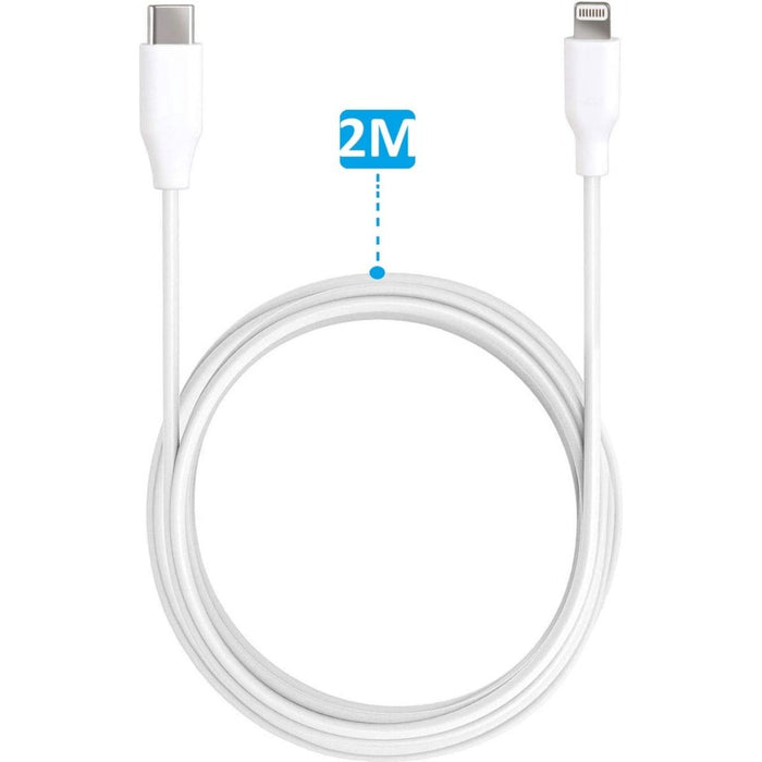 2-PACK iPhone USB-C oplader kabel - 2 Meter - Geschikt voor Apple iPhone 6,7,8,X,XS,XR,11,12,13,Mini,Pro Max- iPhone kabel USB-C - iPhone oplaadkabel - iPhone snoertje - iPhone lader - Datakabel - Lightning USB-C Kabel - Snellader - Kabels - Phreeze